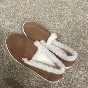 Birdie’s Women's Brown Slip-On Shoes with Faux Fur Lining